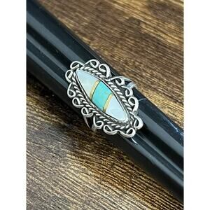 VTG Navajo Signed AT (Abel Toledo or Angie Tom?) Sterling Silver Ring Sz 8.5